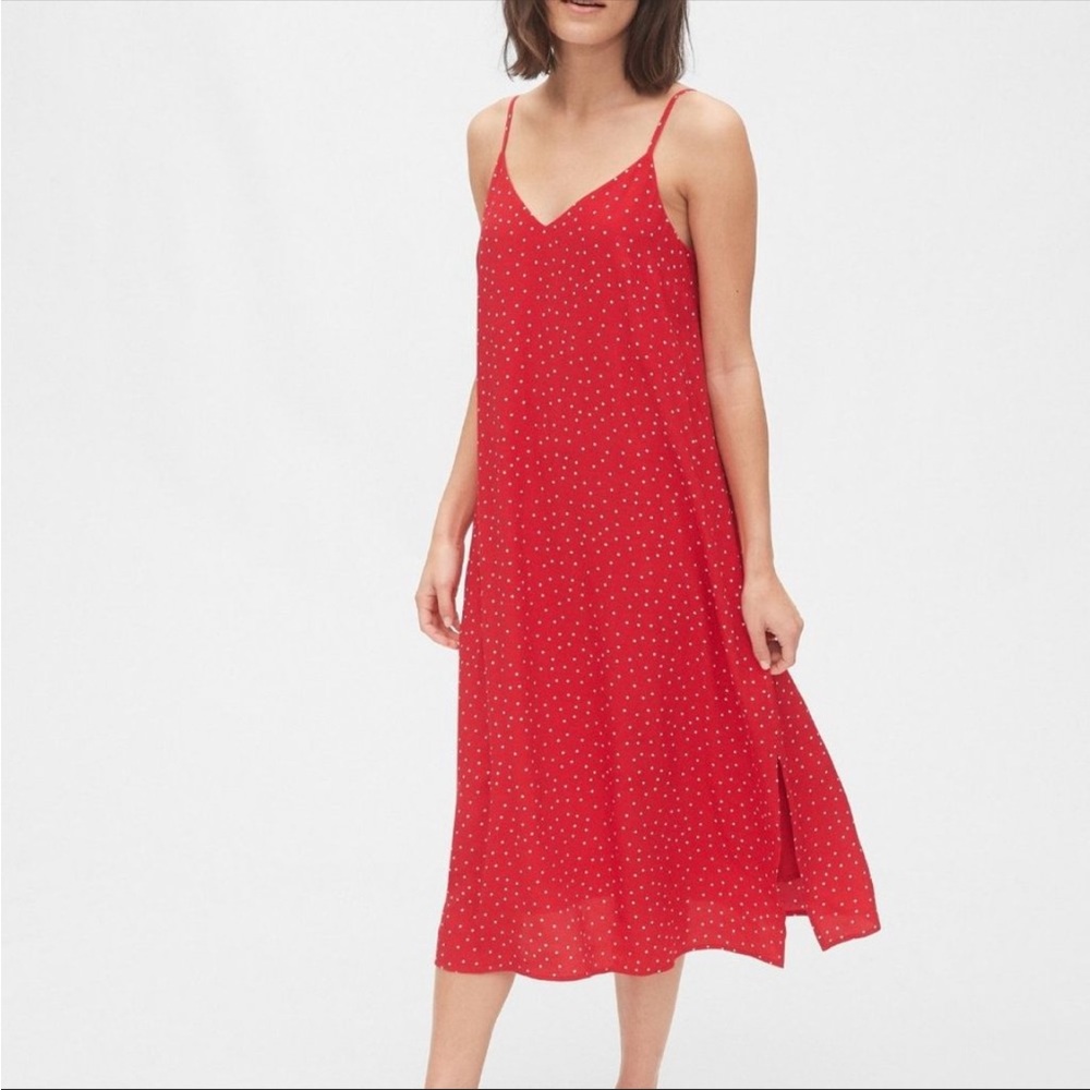 GAP slip dress midi polka dot